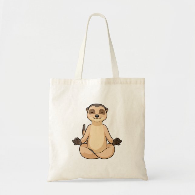 Meerkat at Yoga Meditation Tote Bag (Front)
