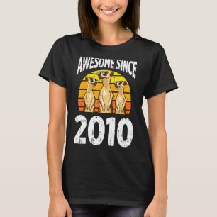 Meerkat Awesome Since 2010 12th Birthday 12 Years  T-Shirt