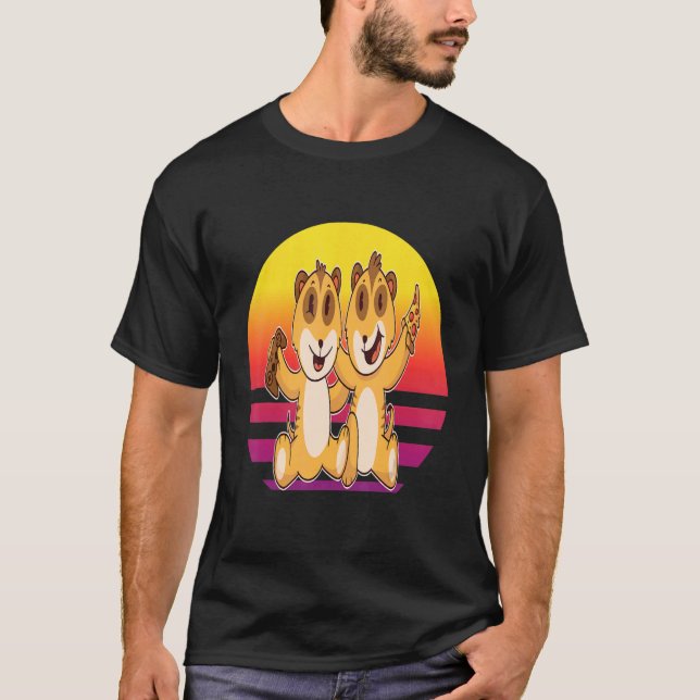 Meerkat Baby Sunset Favorite Gaming Animal T-Shirt (Front)