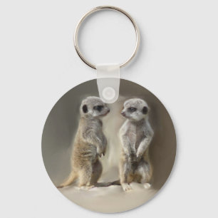 Meerkat baby twins key ring