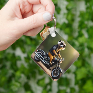 Meerkat Bikie On A Motorbike, Key Ring