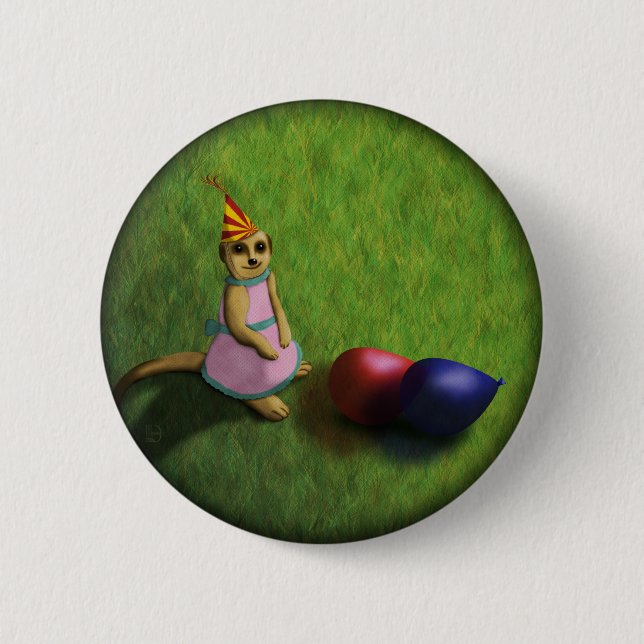Meerkat Birthday, button (Front)