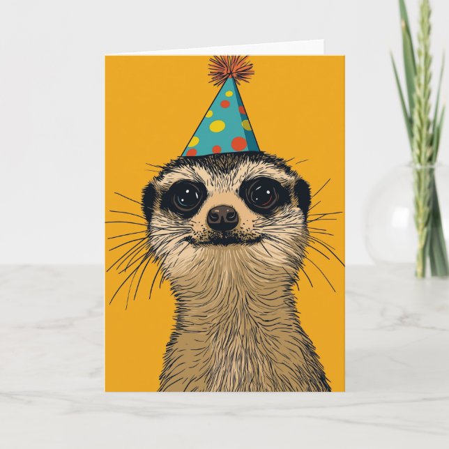 Meerkat Birthday Party Greeting Card (Front)