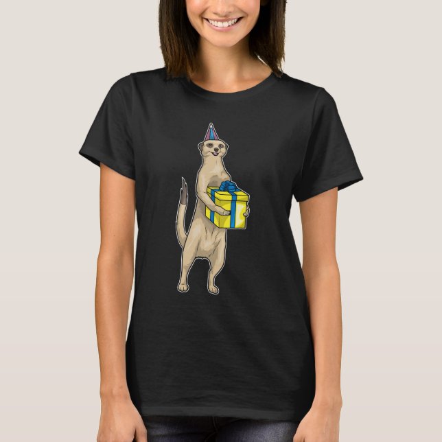 Meerkat Birthday Party hat T-Shirt (Front)