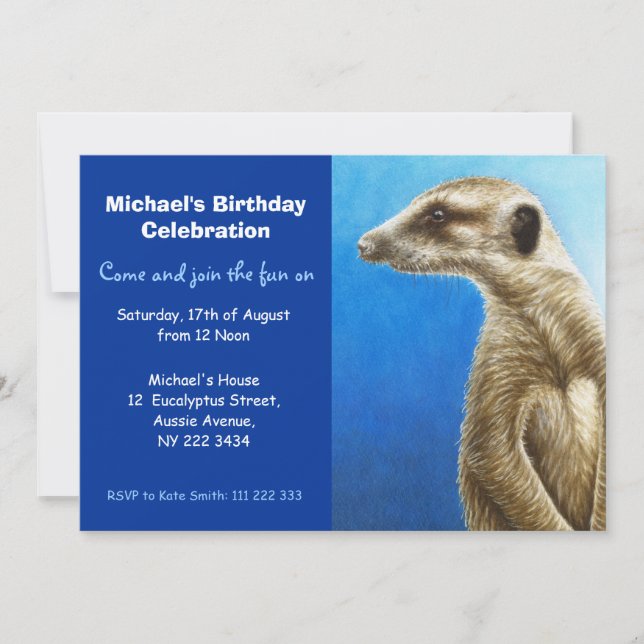 Meerkat Birthday Party Invitation (Front)
