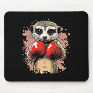 Meerkat Boxing Champion With Gloves Ready Mouse Mat