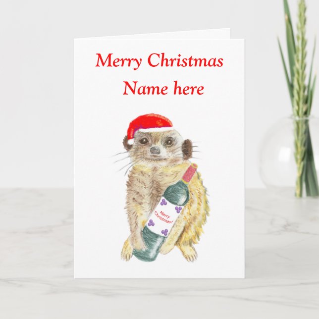 Meerkat Christmas Holiday Card (Front)