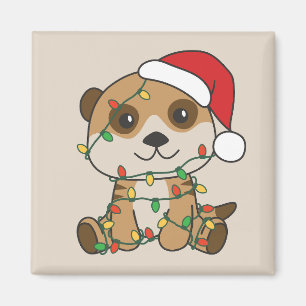 Meerkat Christmas Winter Animals Holiday Meerkats Magnet