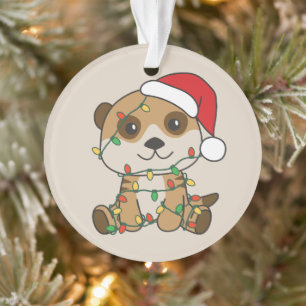 Meerkat Christmas Winter Animals Holiday Meerkats Ornament