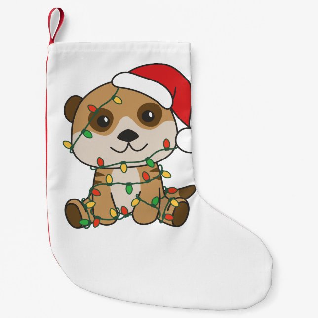 Meerkat Christmas Winter Animals Holiday Meerkats Small Christmas Stocking (Front)