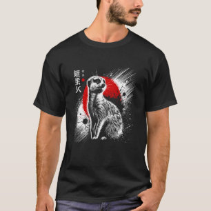 Meerkat. Cool Sumi-e Animal Sunset. T-Shirt