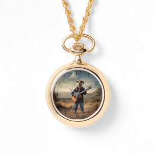 Meerkat Country And Western Artist, Necklace Watch