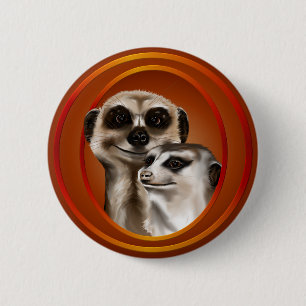 Meerkat Couple-Buttons 6 Cm Round Badge