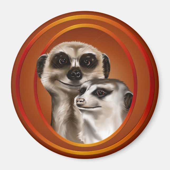 Meerkat Couple-Magnets Magnet (Front)