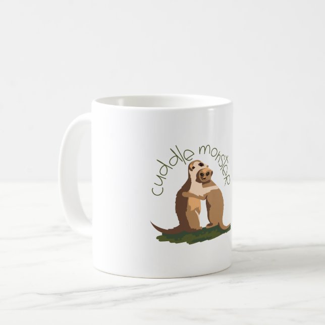Meerkat Cuddle Coffee Mug (Front Left)
