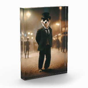 Meerkat Dressed For Black Tie Event, Photo Block
