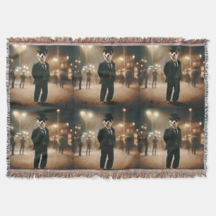 Meerkat Dressed For Black Tie Event,  Throw Blanket