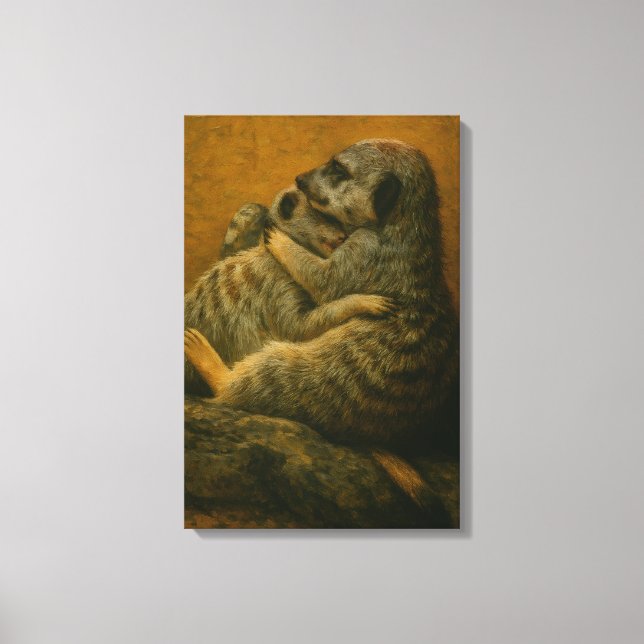 Meerkat Embrace – Heartfelt Wildlife Art Print (Front)