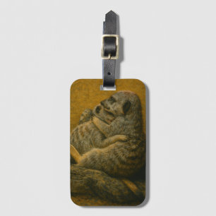 Meerkat Embrace – Heartfelt Wildlife Art Print Luggage Tag