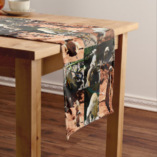Meerkat Family Photo Collage, Short Table Runner