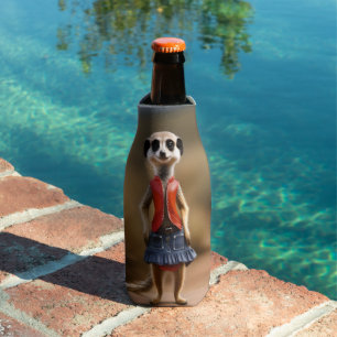 Meerkat Female Teenager In Skirt And Jacket, Bottle Cooler