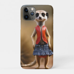 Meerkat Female Teenager In Skirt And Jacket, iPhone 11 Pro Case