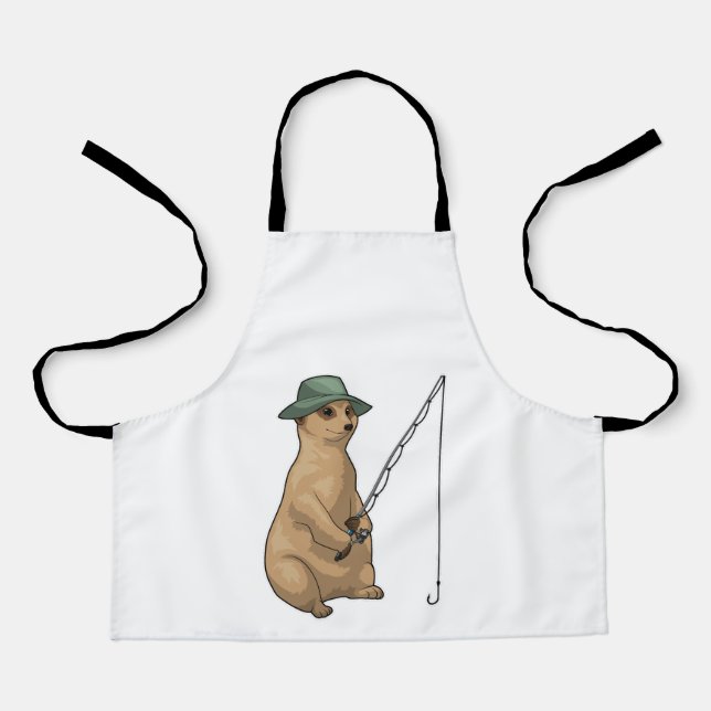 Meerkat Fishing Fisher Fishing rod Apron (Front)