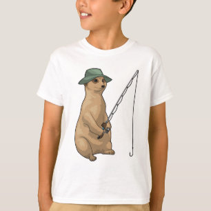 Meerkat Fishing Fisher Fishing rod T-Shirt
