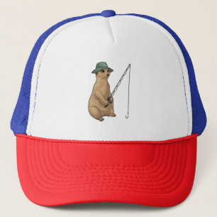 Meerkat Fishing Fisher Fishing rod Trucker Hat
