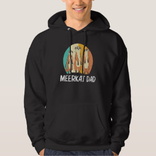 Meerkat For Dad Father Retro Wildlife Zoo Animal Hoodie