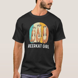 Meerkat For Girls Kids Retro Wildlife Zoo Animal T-Shirt