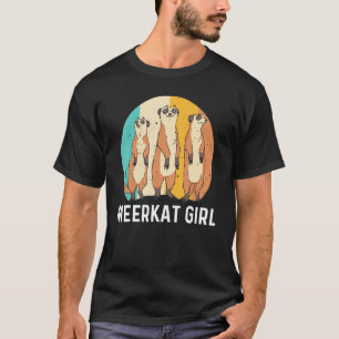 Meerkat For Girls Kids Retro Wildlife Zoo Animal T-Shirt