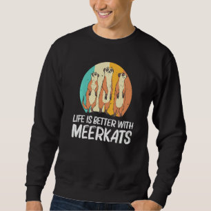Meerkat For Men Women Retro Wildlife Zoo Animal Sweatshirt
