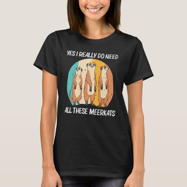 Meerkat For Men Women Retro Wildlife Zoo Animal T-Shirt (Front)