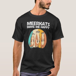 Meerkat For Men Women Retro Wildlife Zoo Animal T-Shirt