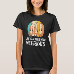 Meerkat For Men Women Retro Wildlife Zoo Animal T-Shirt