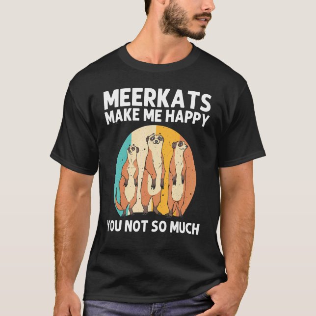 Meerkat For Men Women Retro Wildlife Zoo Animal T-Shirt (Front)
