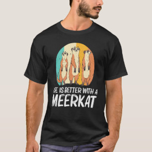 Meerkat For Men Women Retro Wildlife Zoo Animal   T-Shirt