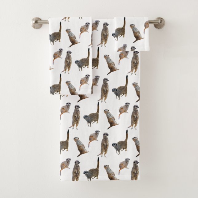 Meerkat Frenzy Bathroom Towel Set (Insitu)