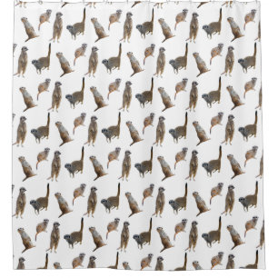 Meerkat Frenzy Shower Curtain (choose colour)