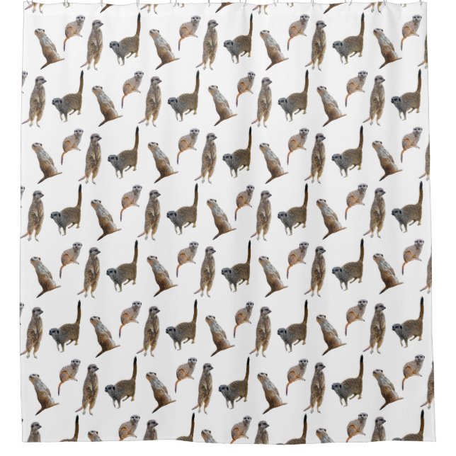 Meerkat Frenzy Shower Curtain (choose colour) (Front)