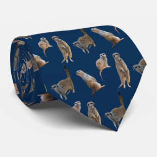 Meerkat Frenzy Tie Double Sided Print (Navy)