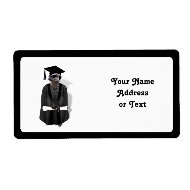 Meerkat Graduate W/Grey Gown & Black Sash (Front)