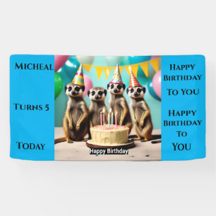 Meerkat Happy Birthday, Wall Banner