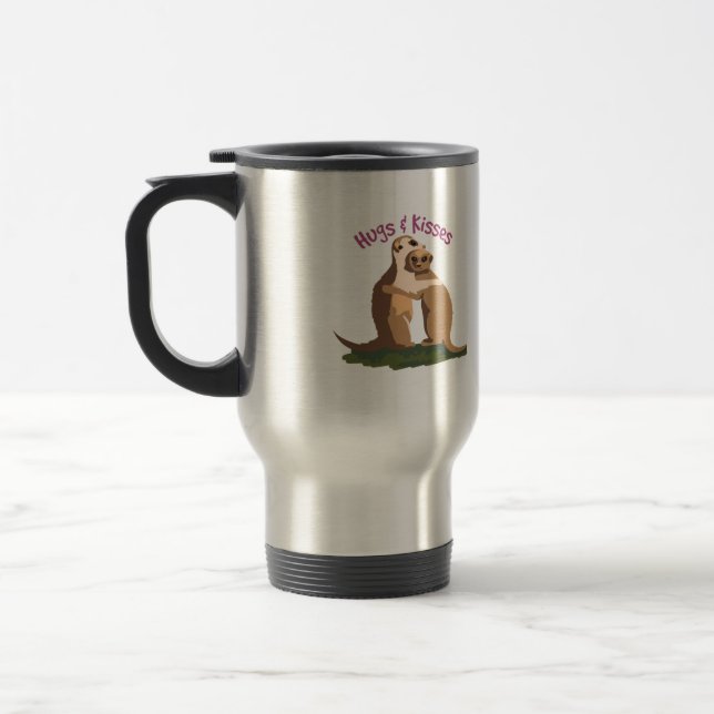 Meerkat Hugs Travel Mug (Left)