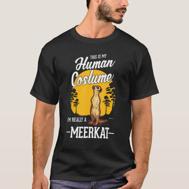 Meerkat Human Costume Halloween Meerkat T-Shirt (Front)