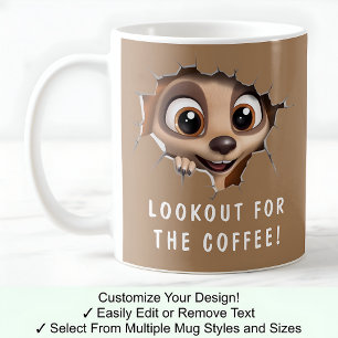 Meerkat In A Mug! Novelty For Meerkat Lover Brown Coffee Mug