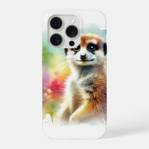 Meerkat in Light 020924AREF144 - Watercolor iPhone 15 Pro Case