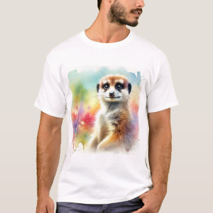 Meerkat in Light 020924AREF144 - Watercolor T-Shirt