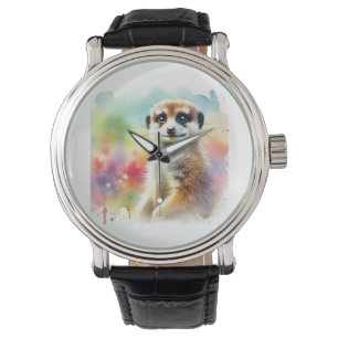 Meerkat in Light 020924AREF144 - Watercolor Watch